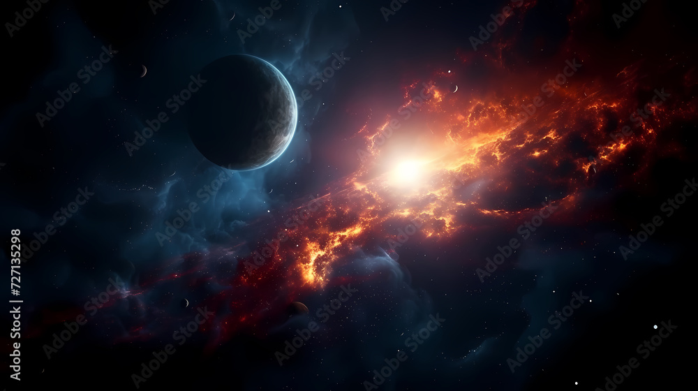 Obraz premium Cosmic illustration showing vibrant cosmic background