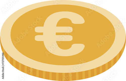 Euro Coin Icon Money Currency Hand Drawn Isolated