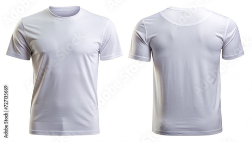 front and back of white tshirt on white background