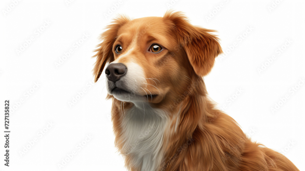 A stunning 3D rendering of a loyal dog, portrayed in exquisite detail and realism. With its soulful eyes and alert posture, this artwork captures the essence of canine loyalty and companions