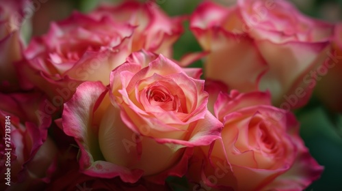 Bouquet of roses in the flower market