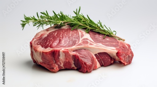 A succulent veal shank captured in a close-up realistic photo against a white background Generative AI