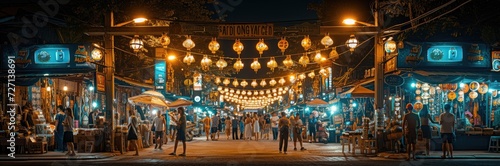 A bustling night market alive with trade, showcasing the vibrancy of local economies © Oldman