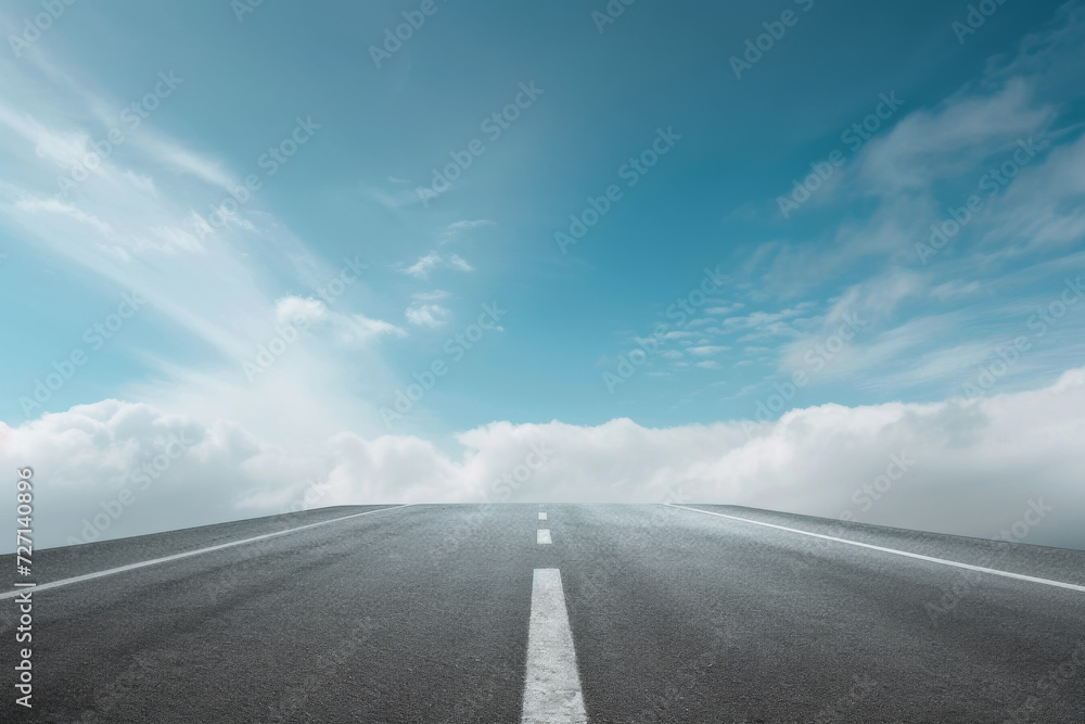 A low angle road leading to the clouds. A low angle road leading to the clouds.
