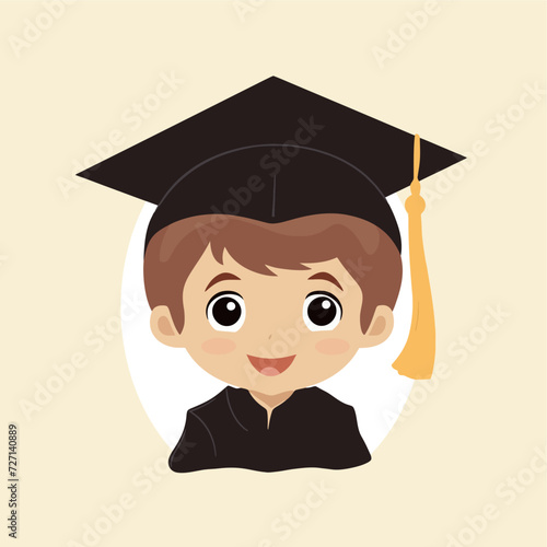 child with graduation cap illustration