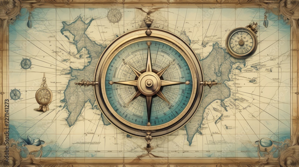 Fototapeta premium Wind rose ,.Compass 