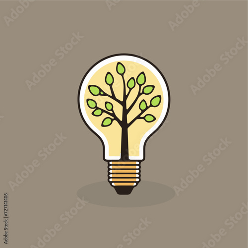 tree growing on light bulb icon