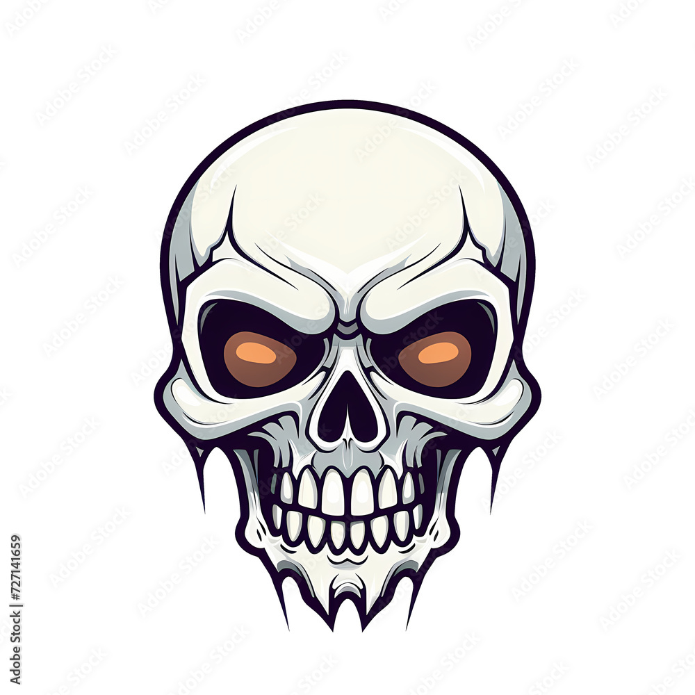 Skull art illustrations for stickers, tshirt design, poster etc