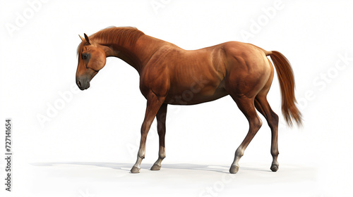 Breath-taking 3D rendering of a majestic horse  exuding noble elegance. With superb attention to detail  this art piece captures the essence of strength and grace. A perfect addition to a va