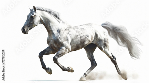 A striking 3D rendition of a majestic noble horse  meticulously detailed with impressive lifelike textures and captivating lighting. This stunning artwork captures the essence of strength  g