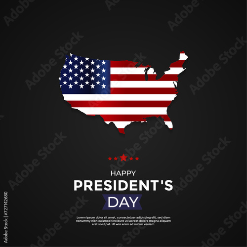 President's Day Background Design. Banner, Poster, Greeting Card. Vector Illustration.