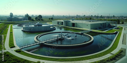 Advancing Sustainability: A Modern Wastewater Treatment Facility Showcasing Innovative Ecological Engineering, Generative AI
