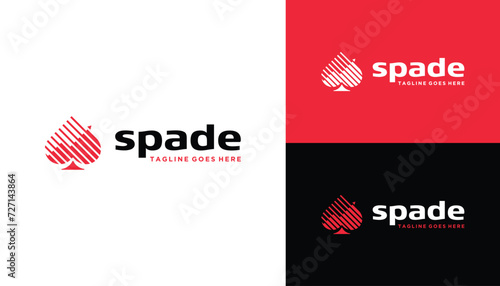 Spade Ace Card Game With Lines Growth Statistics Diagram For Poker Game Card Logo Design or Business Marketing