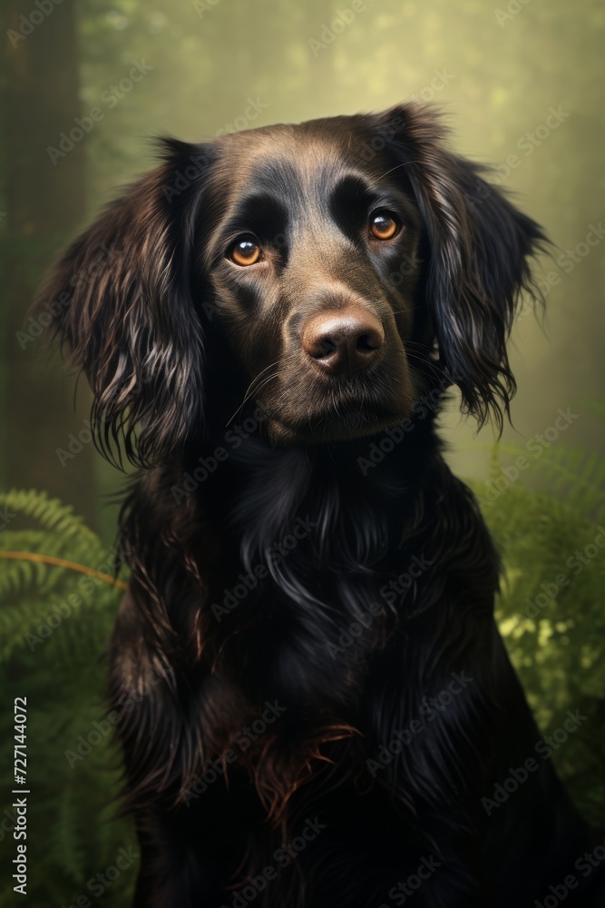Cute black dog portrait 