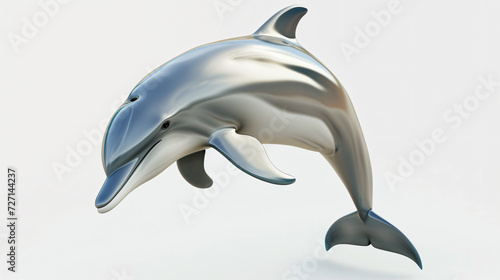 A stunning 3D rendering of a lively dolphin in an isolated setting. With impeccable attention to detail and vibrant colors  this art piece captures the playful nature of these majestic marin