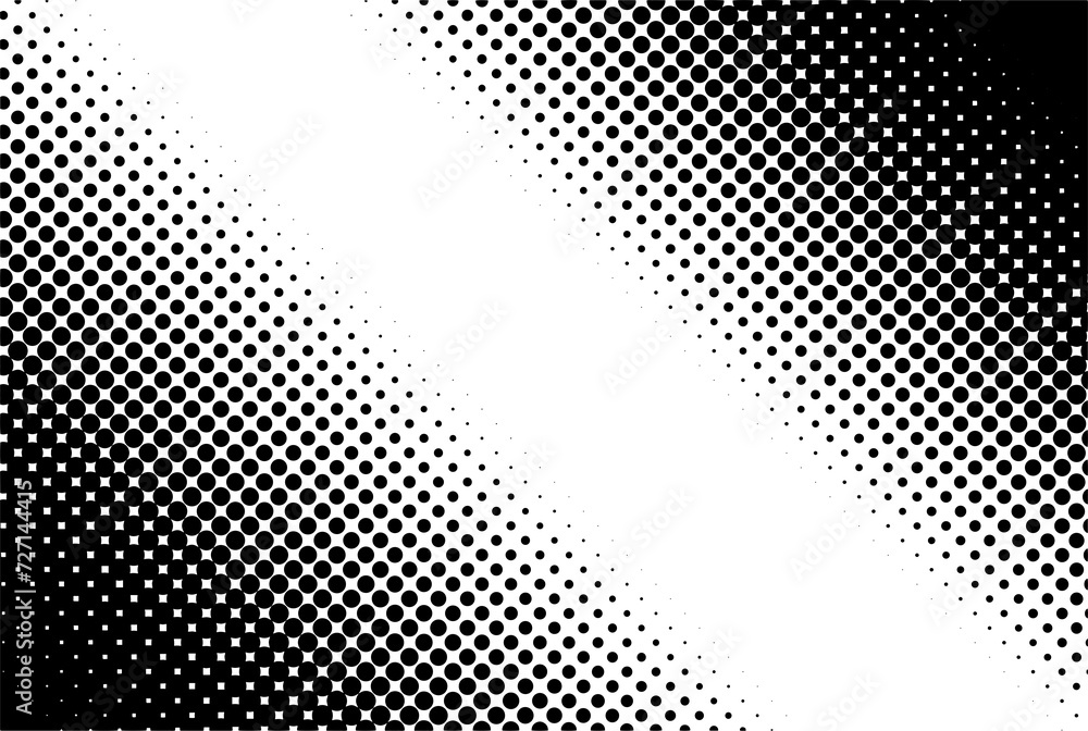 Halftone background, black shape