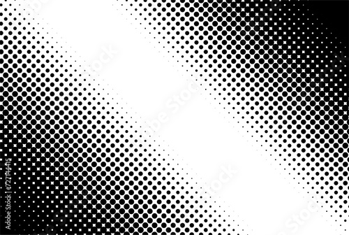 Halftone background, black shape