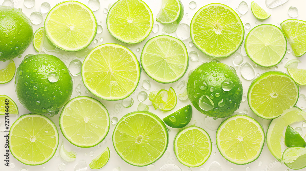 Summer lemon illustration, lemon slices and ice splashing in water, refreshing summer lemonade drink Summer lemon illustration, lemon slices and ice splashing in water, refreshing summer lemonade drink