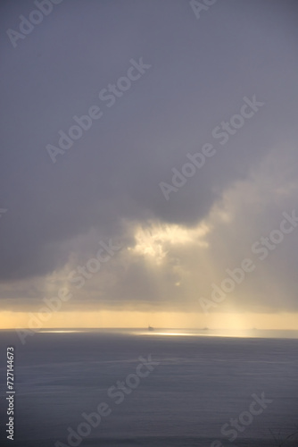 Winter storms approach the Santa Barbara channel at sunset. © L. Paul Mann