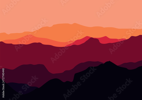 Silhouette of a mountains vector, vector illustration for background design. © Fajarhidayah11