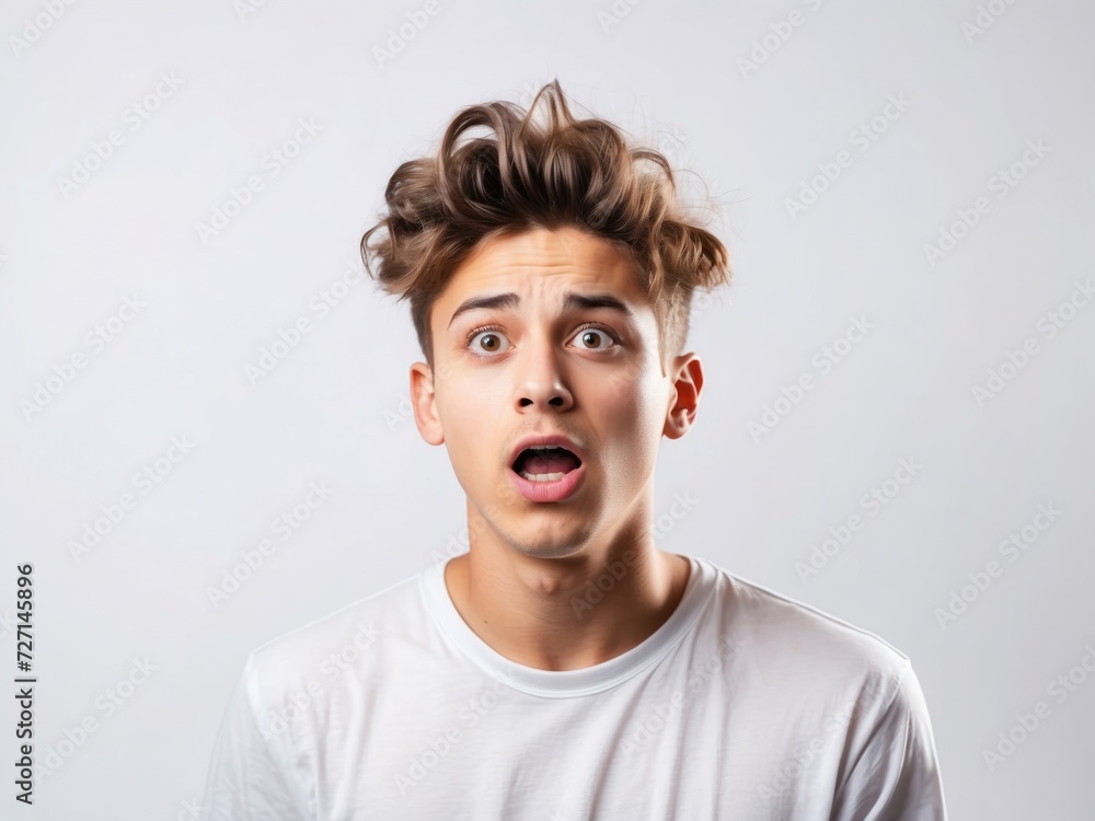 Pure White Surprise: Man's Reaction Pure White Surprise: Man's Reaction
