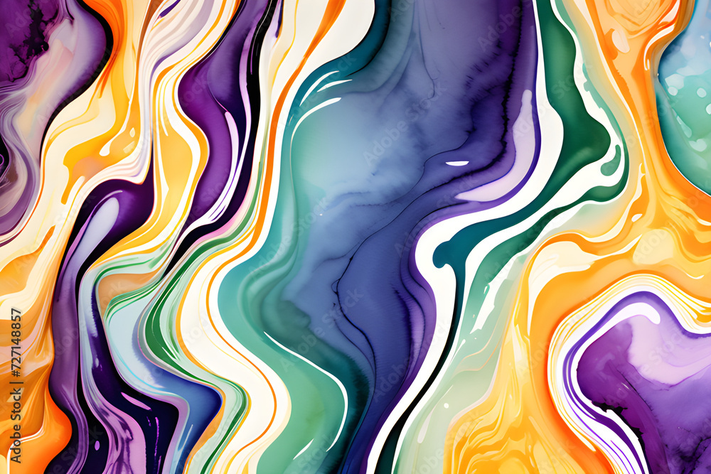 Closeup of abstract watercolor paint background. Generative AI (생성형 AI) Closeup of abstract watercolor paint background. Generative AI (생성형 AI)