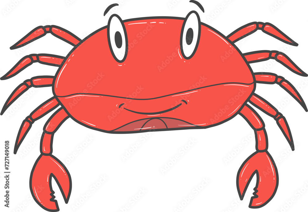 Fototapeta premium Cartoon red crab