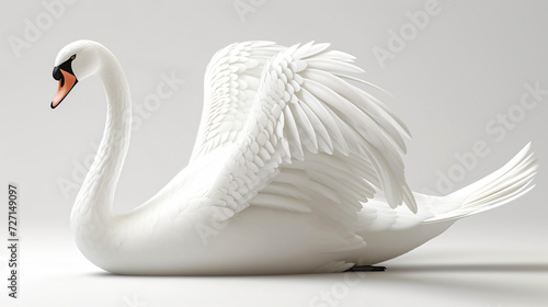A mesmerizing 3D rendering of a serene swan, gracefully gliding through calm waters. With its impeccable detailing and super realistic appearance, this art piece captures the elegance and se