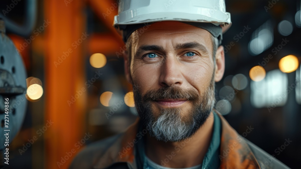 Professional mechanical engineering working at metal factory. Generative AI. Professional mechanical engineering working at metal factory. Generative AI.