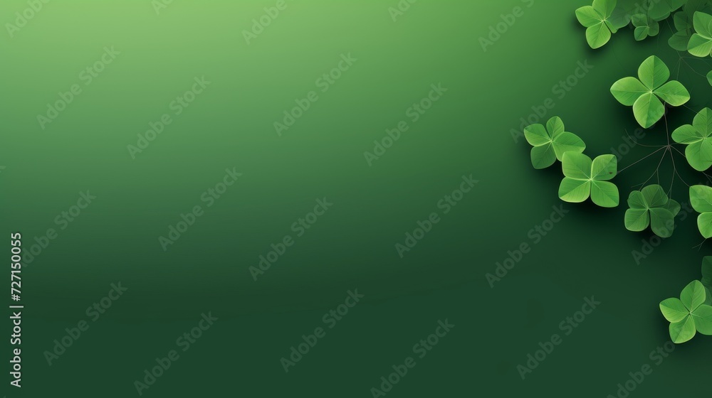 St Patrick background with shamrock on green background St Patrick background with shamrock on green background