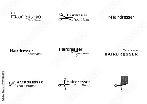 Logosammlung für Friseursalons Coiffeur