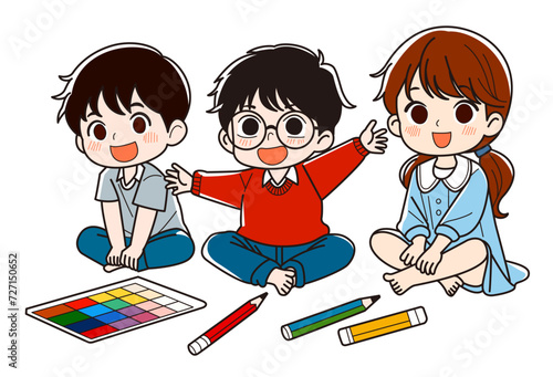 お絵描き園児