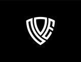 OOE creative letter shield logo design vector icon illustration