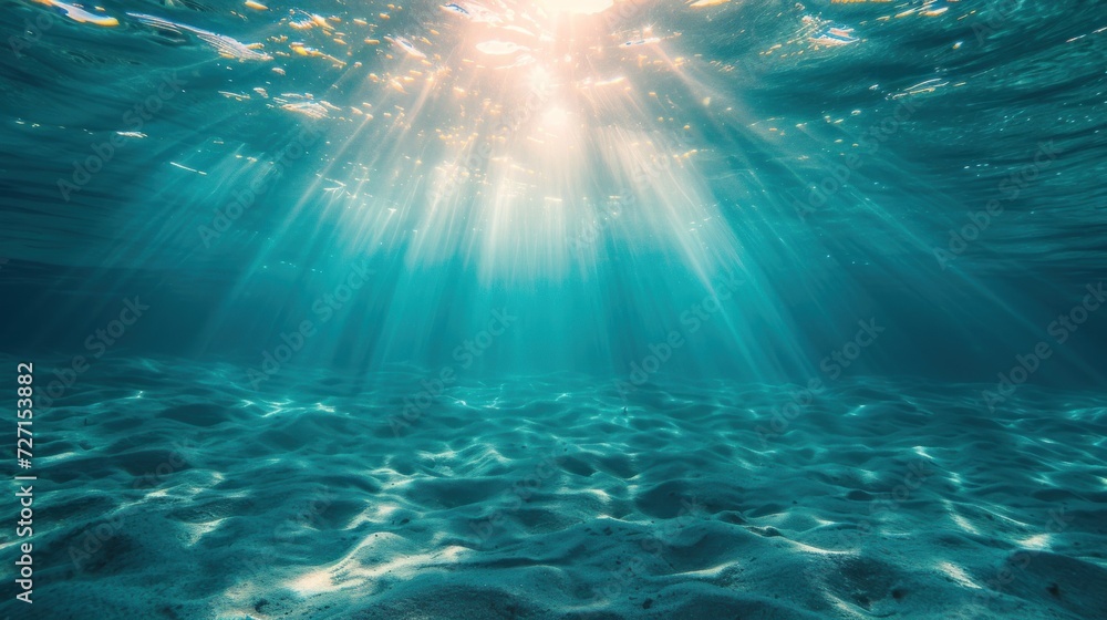 Fototapeta premium Fascinating sunlight beneath the surface of the ocean