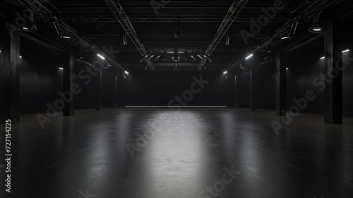 Product showcase with spotlight. Black studio room background. Use as montage for product display © Werckmeister