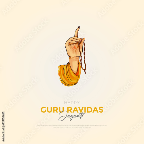vector illustration of Guru Ravidass Jayanti card,poster background.