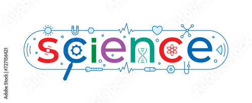 science word. science word and symbols vector