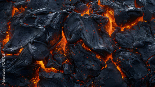 rapidly cooled lava crust creates an abstract