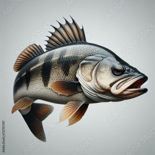 fresh fish on a white background