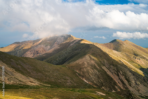 White clouds over the mountains