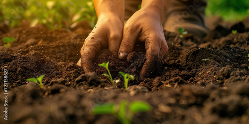 Sowing Seeds of Change: Hands in Dirt as a Symbol of Hope and Renewal Through Gardening