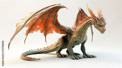 A captivating and enchanting 3D rendering of a whimsical dragon  expertly crafted with incredible attention to detail. This awe-inspiring artwork showcases the dragon s majestic form in supe