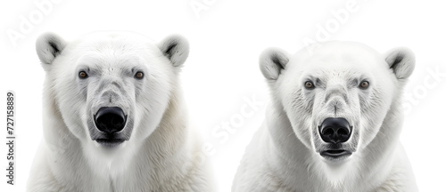 A portrait of a polar bear. largest extant species of bear and land carnivore. photo