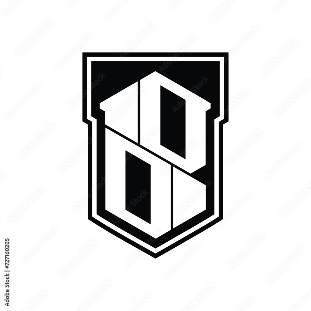 DD Logo monogram hexagon geometric up and down inside shield isolated style design template DD Logo monogram hexagon geometric up and down inside shield isolated style design template