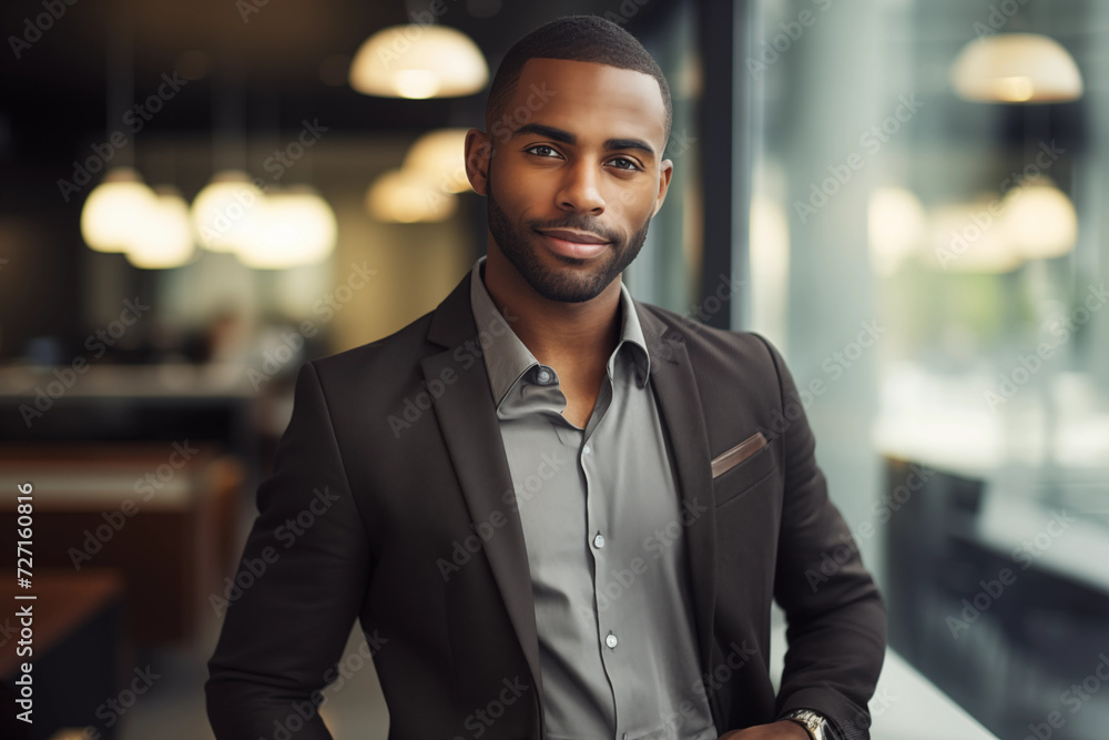 Fototapeta premium Illustration of a fashion portrait, Business man, AI Generated