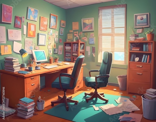 cartoon background office