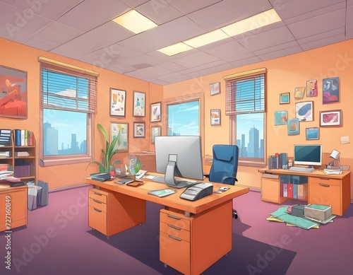 cartoon background office