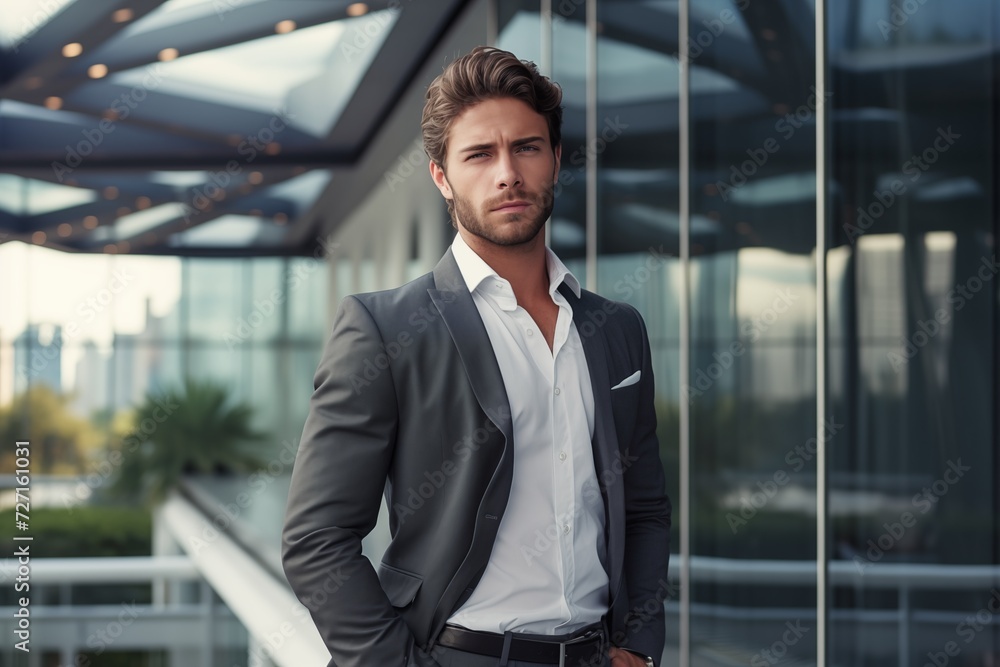 Illustration of a fashion portrait, Business man, AI Generated Illustration of a fashion portrait, Business man, AI Generated