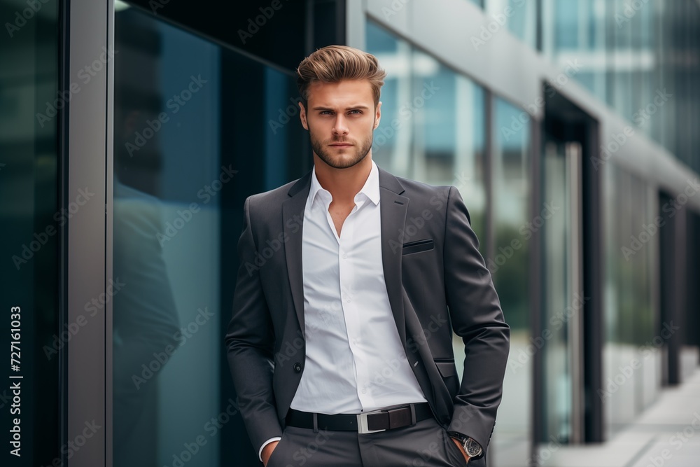 Illustration of a fashion portrait, Business man, AI Generated Illustration of a fashion portrait, Business man, AI Generated