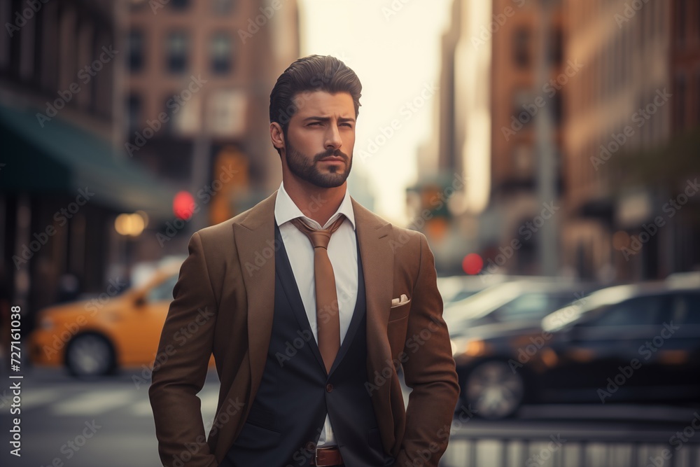 Illustration of a fashion portrait, Business man, AI Generated Illustration of a fashion portrait, Business man, AI Generated